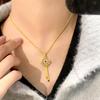 Vietnamese Gold Rhinestone Starry Key Pendant Necklace for Women - High-End Light Luxury.