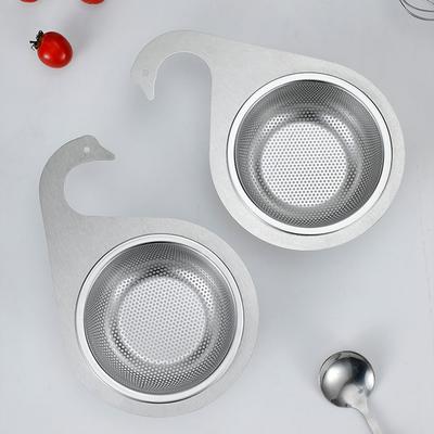 1/2 Stück Edelstahl Hänge-Spülbecken Sieb Spülbecken Müllfilter Abgießgestell zum Filtern von Küchenabfällen und Waschen von Gemüse und Obst