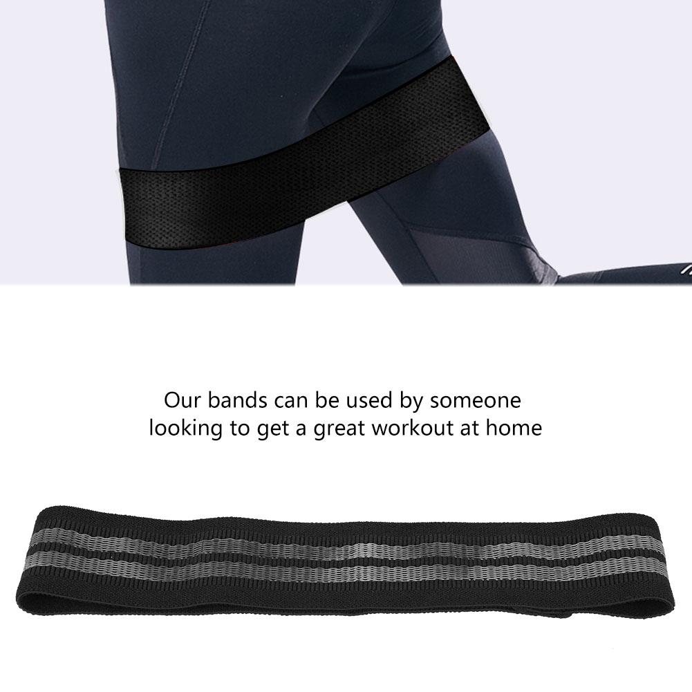Widerstand Hüfte Gesäß Übungsbänder für Training Oberschenkel Beine Fitness (Schwarz, L)