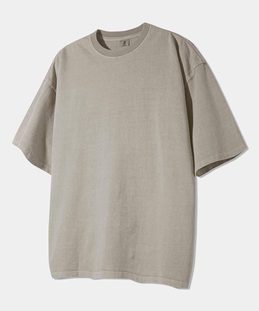 TOPBOY Heavy Duty Pigment Oversized Short Sleeve T-Shirt Light Brown