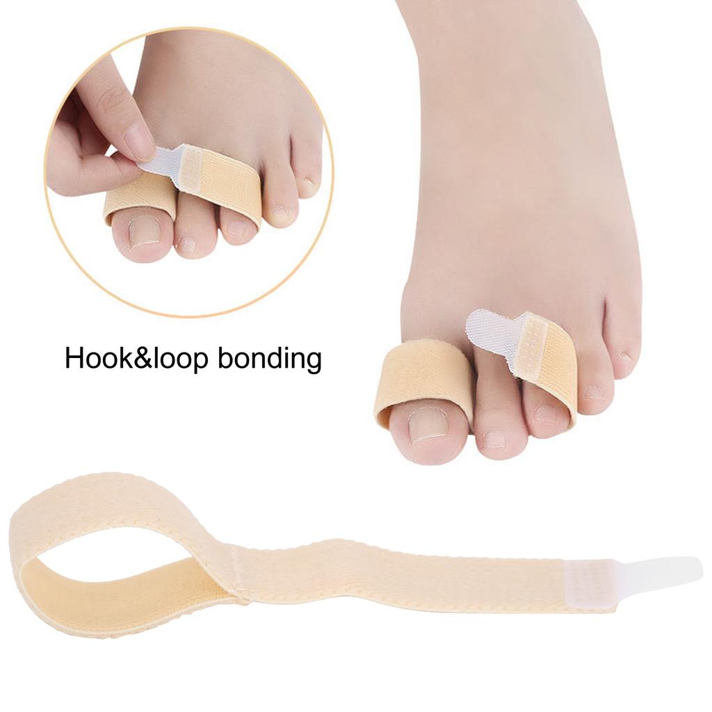 6pcs Elastic Toe Wrap Splint Soft Finger Hammer Toe Straightener Separator Bandage