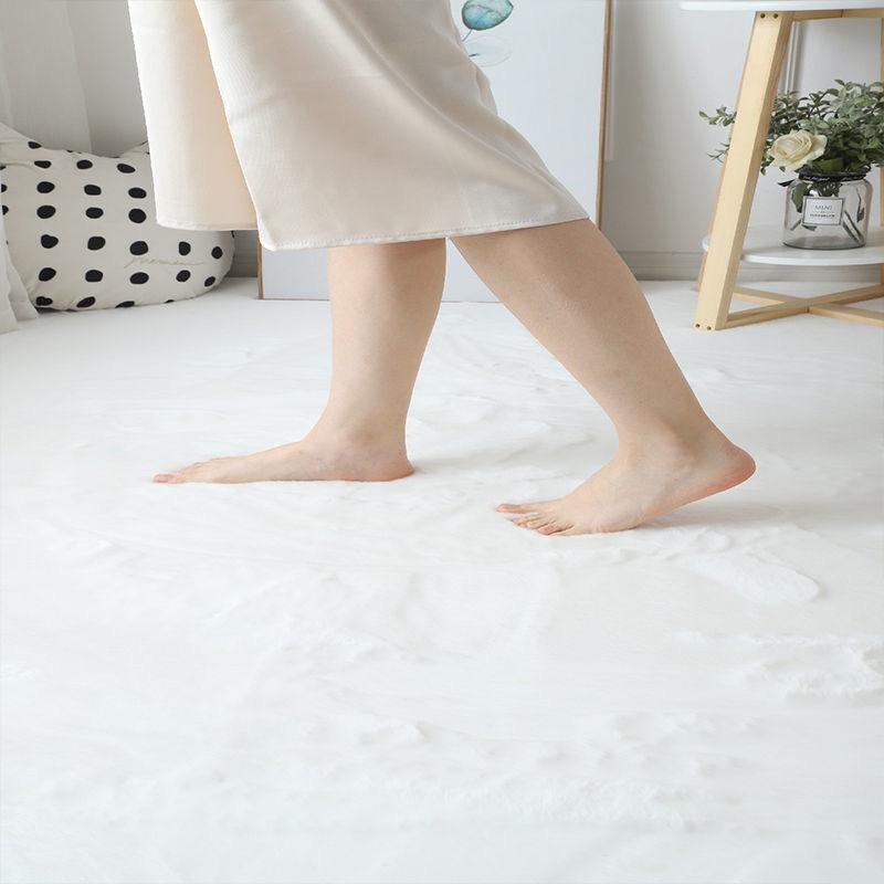 Tappeto rotondo per bambini Tappeto peloso per ragazza Tappetini antiscivolo Pelliccia di coniglio artificiale bianca Soggiorno Camera da letto Tappeti decorativi per la casa 