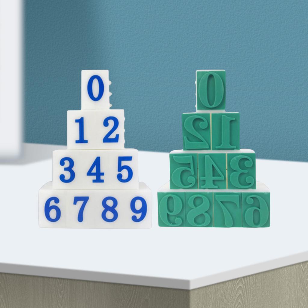 10Pcs Detachable Number Stamp Digital Stamp From 0 to 9 Number Stamp For Card Making Scrapbooking Journaling Teaching