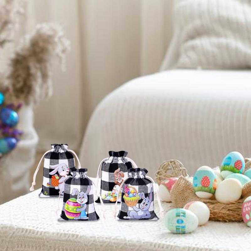 Oster Kordelzugtaschen Oster Süßigkeitentaschen Set von 12 Kordelzugtaschen Osterhase Beutel Schmuck Aufbewahrungstasche Süßigkeit