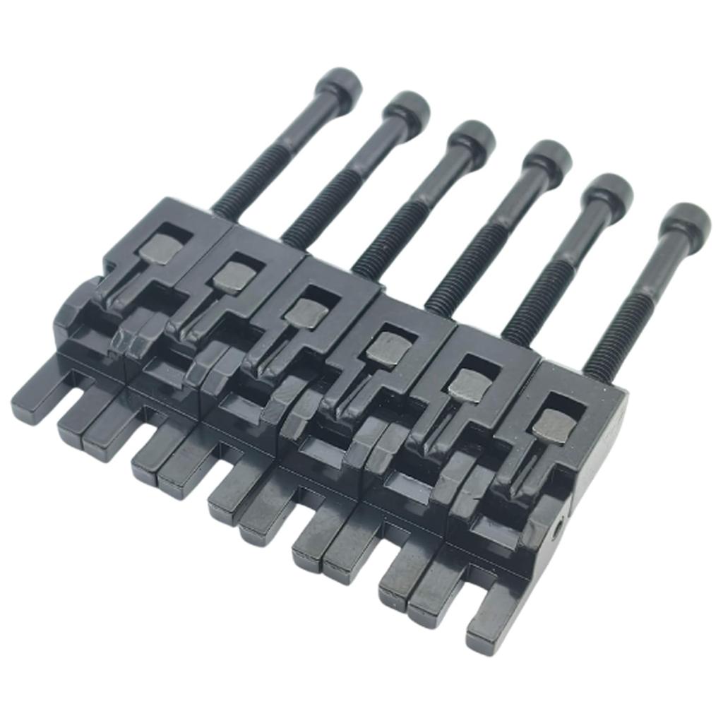 TIGRE BLANC Electric Guitar Bridge Saddle Set, Universal Fit for Floyd Rose Strings 1-6, Prevents String Breaks, Set of 6, Black