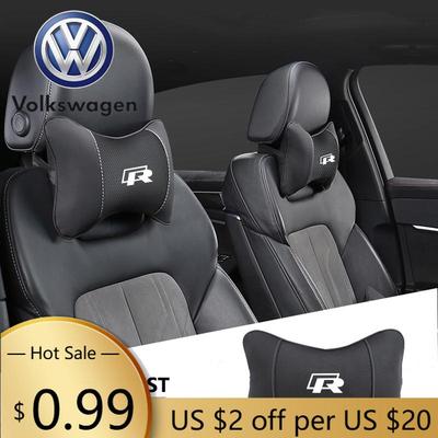 Pro VOLKSWAGEN VW 1ks Opěrka hlavy autosedačky Logo auta Polštářek na krk Pro Volkswagen R Caddy Golf Passat Tiguan Jetta Beetle Atlas T-RO