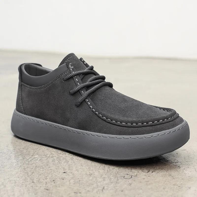 British Style Men Casual Flat Designer Shoes High Quality Comfy Genuine Leather Office Shoes Outdoor Antiskid Social Dress Shoes