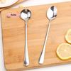 1Pc Long Handle Stainless Steel Spoon for Coffee Ice Cream Stirring Meal Tableware Household Dinner Fruit Fork