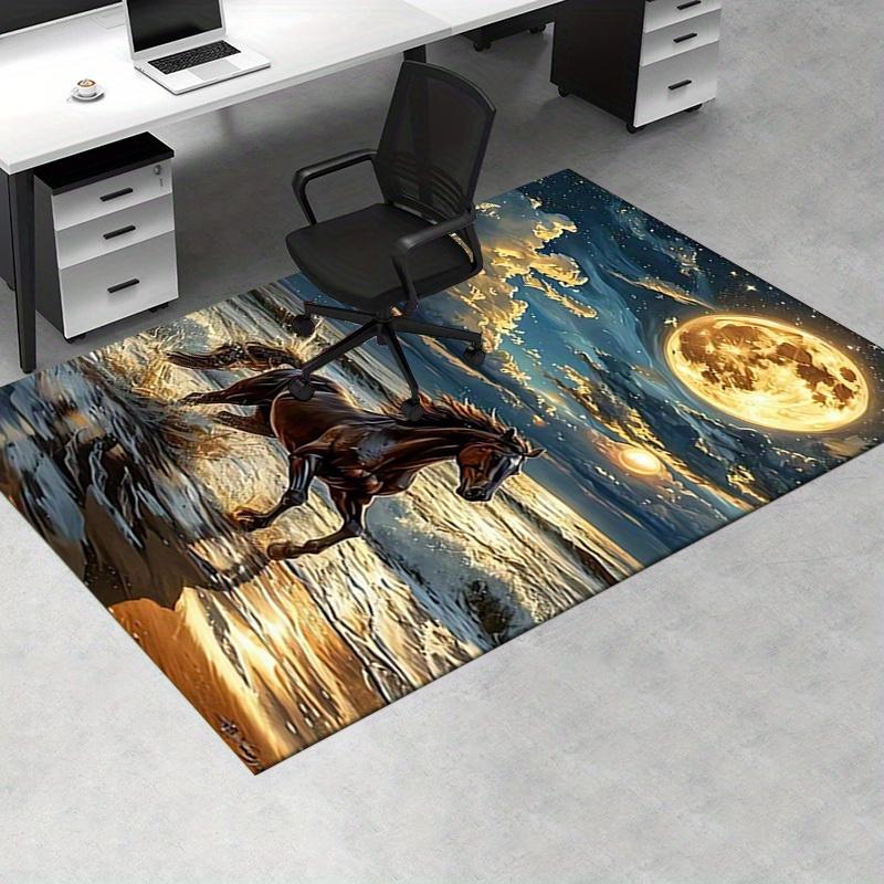 1pc Horse,Ocean,Moonlight Office Carpet Soft Polyester Entrance Carpet Washable Non Slip Machine Was