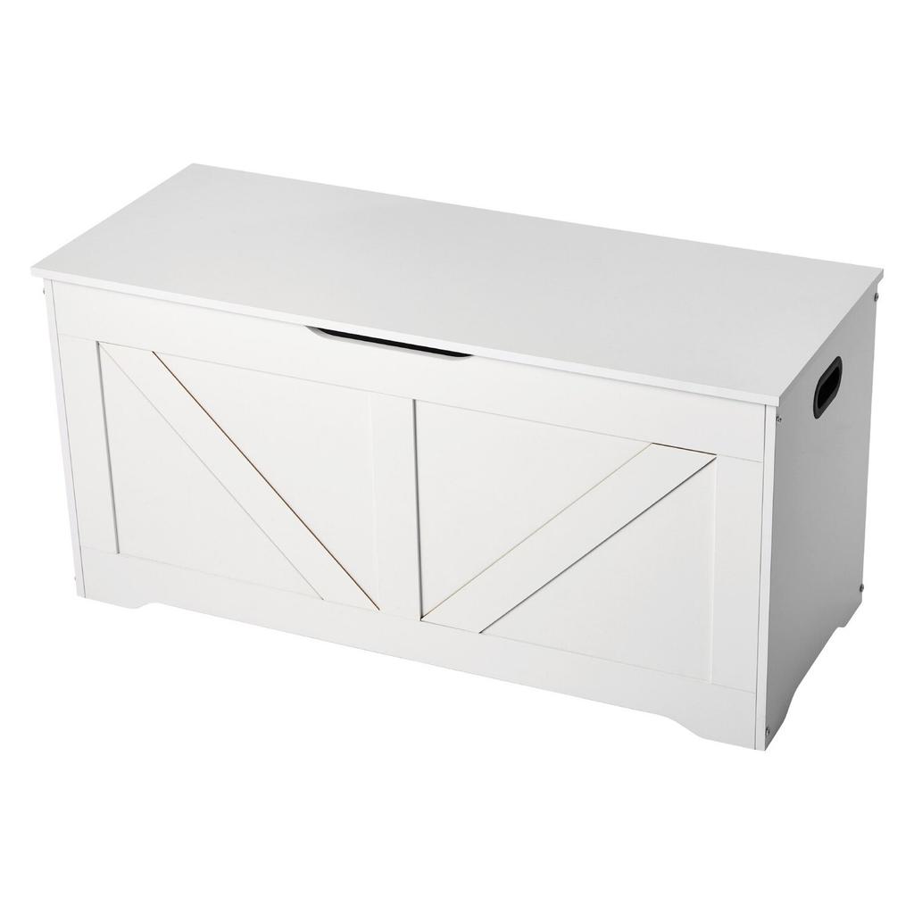 Kids Storage Bench, Wooden Toy Box Chest, Large Storage Cabinet with Safety Hinge, Toddlers Storage Bench for Playroom, Living Room or Entryway, Easy