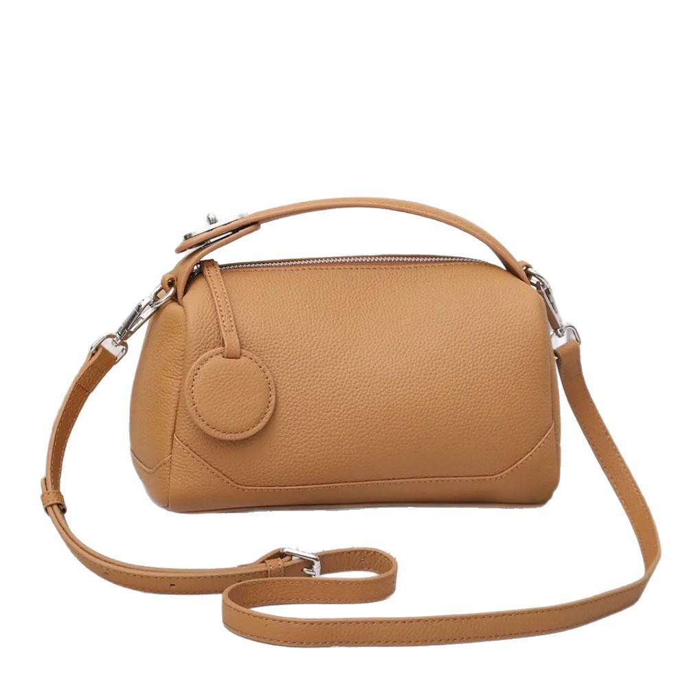 Real Leather Women's Bag, Spring New Style Bag, Versatile and High-end, Women's Head Layer Cowhide Single Shoulder Crossbody Pillow Bag