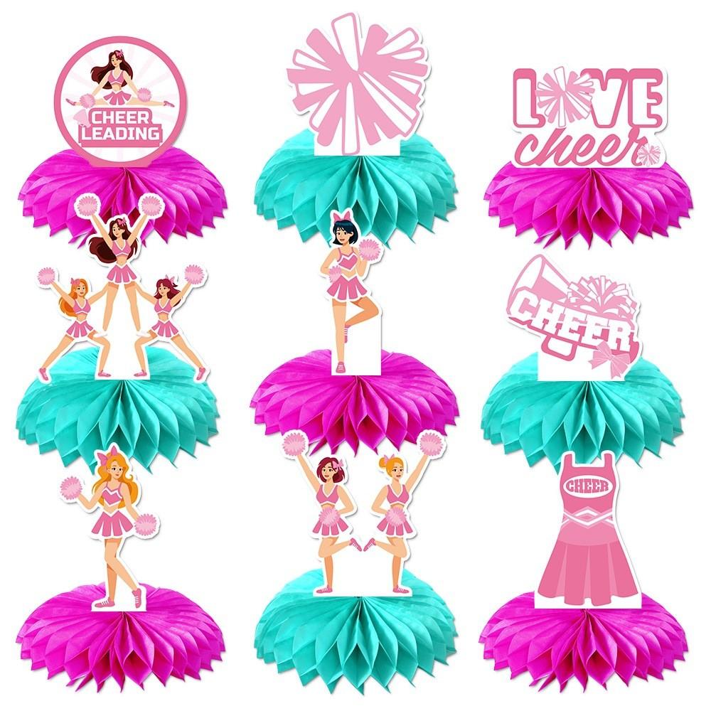 Birthday Themed Cheerleading Party Desktop Paper Honeycomb Decoration Ornament