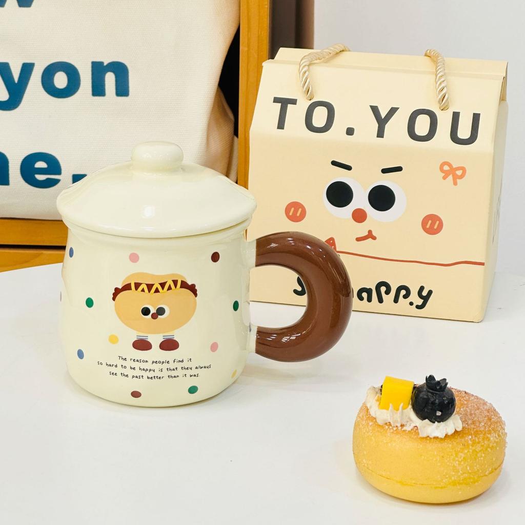 Carrying Box Set Household Ceramic Cup Cute Simple Mug High Temperature Resistant Water Cup Annual Meeting Small Gift Cup