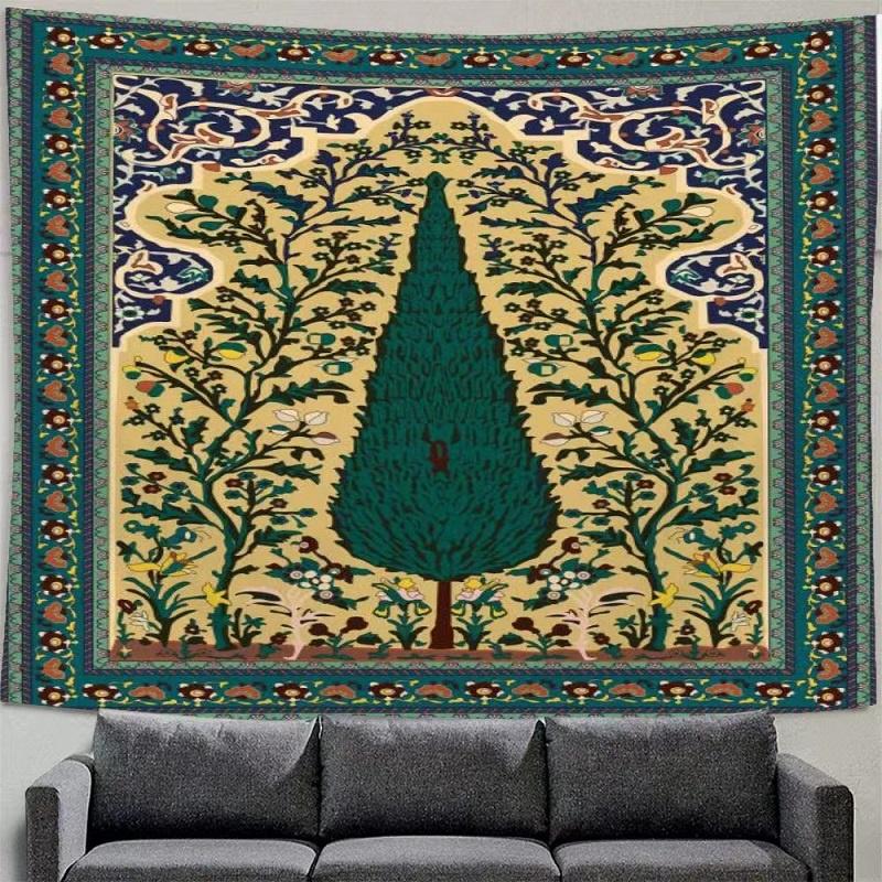 Red Moroccan Ethnic Style Print Pattern Tapestry Home Living Room Room Wall Decor Background Cloth Tapestry