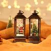 Leuchtender Schneemann und Öllampe in gebürstetem Gold als Weihnachtsdekoration