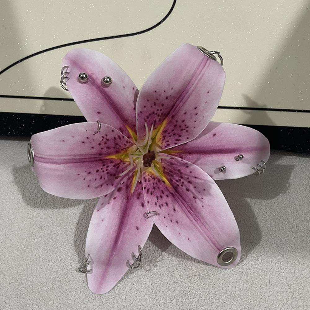 Phalaenopsis Orchid Lily Keychain Exquisite Bag Pendant Fashion Car Key Ring