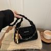 Street Style Small Chain Shoulder Bag With Magnet Closure For Daily Use