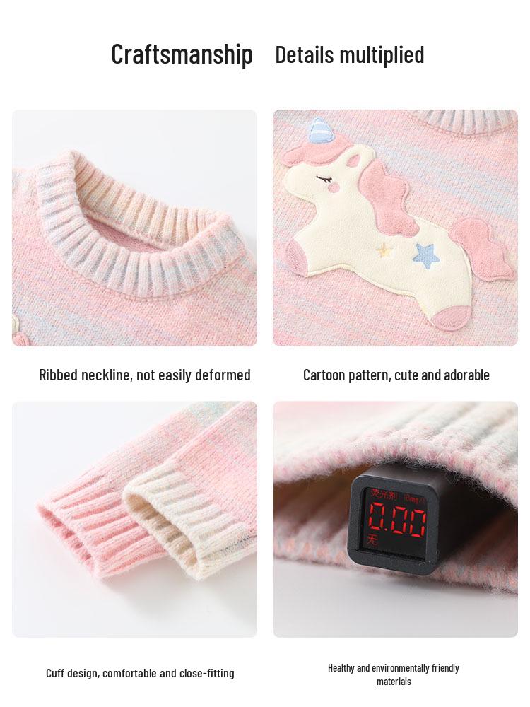 DUUDUU Baby Wool Sweater 2025: Warm Korean Style Knit for Toddlers, Autumn/Winter Girls' Base Layer.