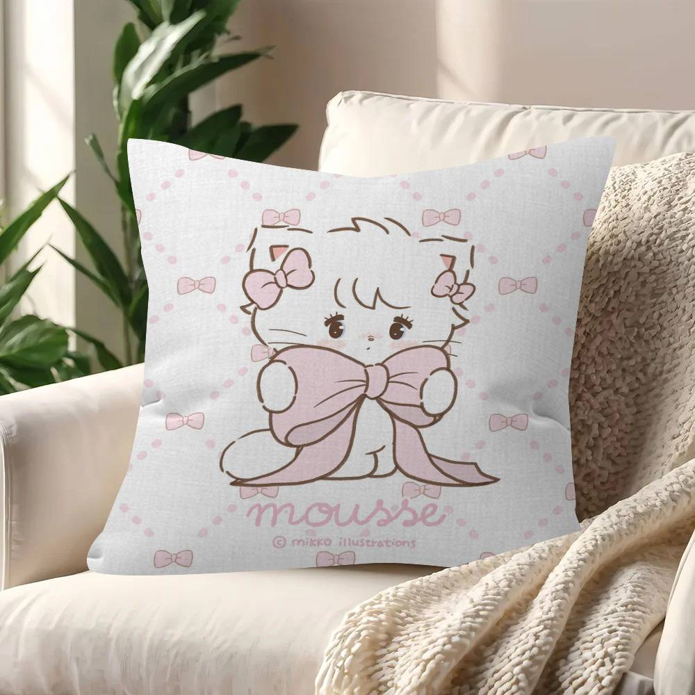 Cute M-Mikko Anime I-Illustrations Personalized Picture Text Home Decorative Pillows Household Gifts 45X45Cm
