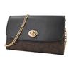Coach Borsa a tracolla in tela e pelle con stampa monogramma C classica, catena staccabile, borse da donna, nero 24280-IMAA8