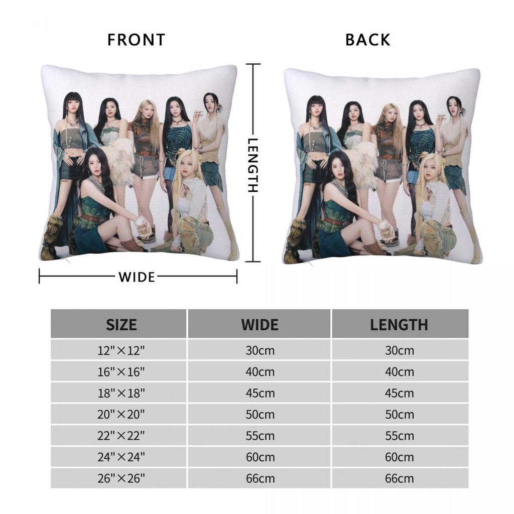 Federa Cuscino Kpop Girl B-Babymonster Stampa Poliestere Copricuscino Regalo Copricuscino da Divano Casa Cerniera 40X40cm