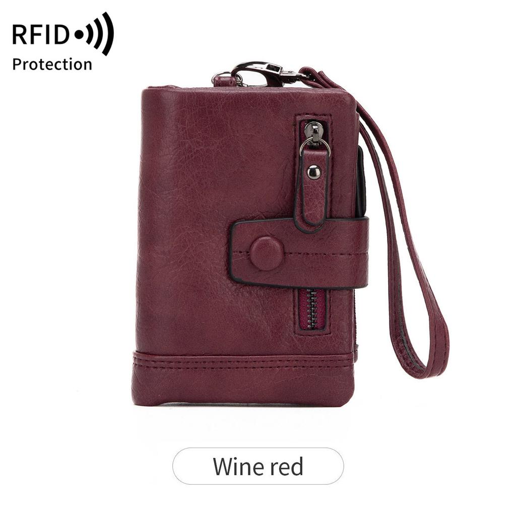 Ny damplånbok mode dragkedja spänne clutch multifunktionell kort växelväska