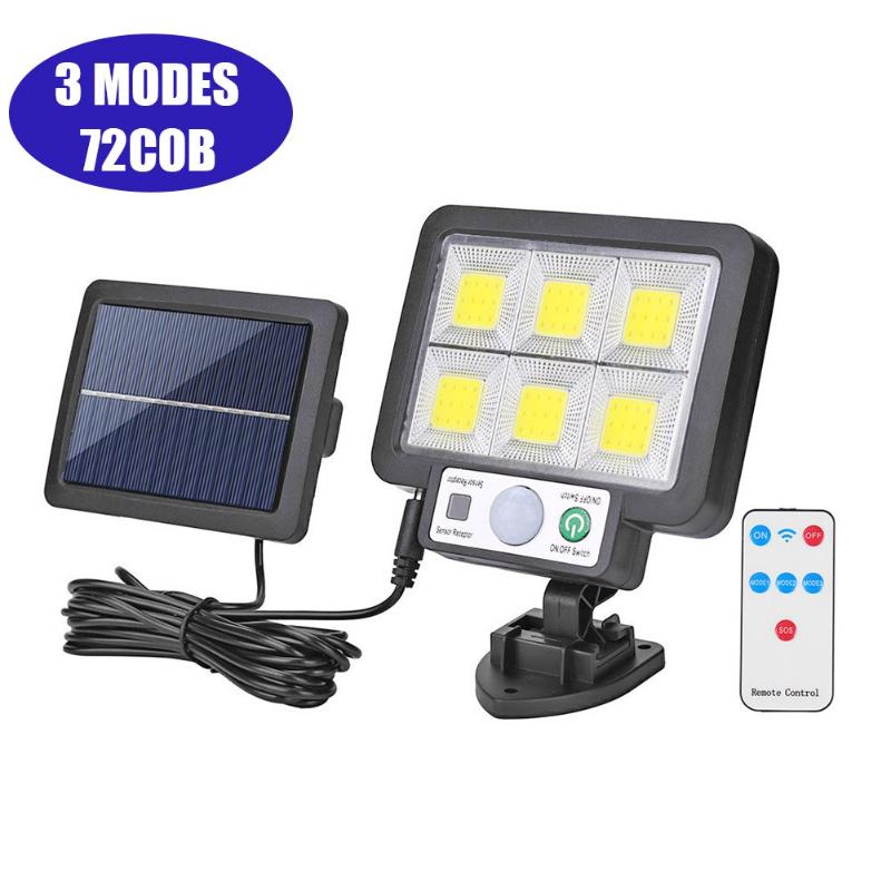 56LED/72/108/117COB Solar Split Wall Lamp 3-mode Outdoor Waterproof Motion Sensor Garden Emergency Street Lamp Remote Control Wall Lamp