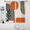 2 Stück Moderne Abstrakte Geometrie und Streifen Design Bedruckte Vorhänge, Stangentaschenvorhänge, Heimdekoration, Raumdekoration