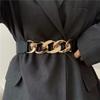 Versatile Elastic Simple Waist Belt With Gold And Silver Smooth Options Buckle