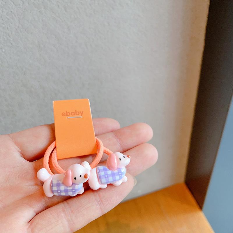 

2 PCS Colorful Puppy Elastic Hair Bands for Girls Children s Hair Accessories Baby Headwear Ties