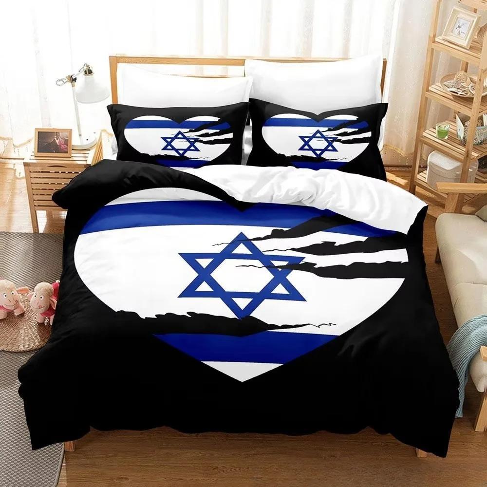 New 3d Print Israel Flag Bedding Set Duvet Cover 1 Duvet Cover 2 Pillowcases Adult and Kids Bedding Set Luxury Children's Gifts