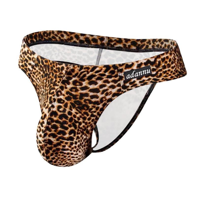 Men's Green Sexy Leopard Print Single Panties Men's 745
