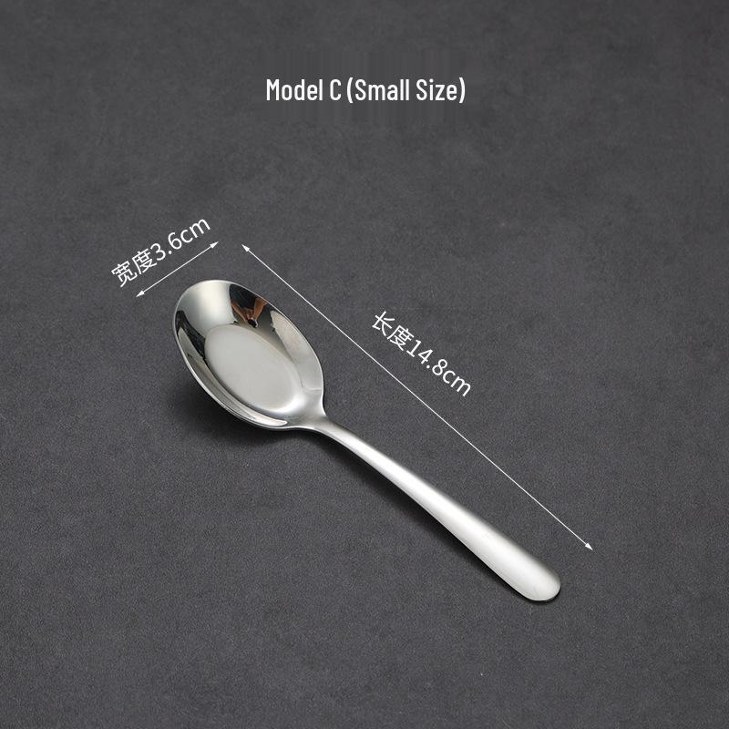 Stainless Steel Long-Handle Thickened Flat Spoon for Home, Hotel, or Restaurant