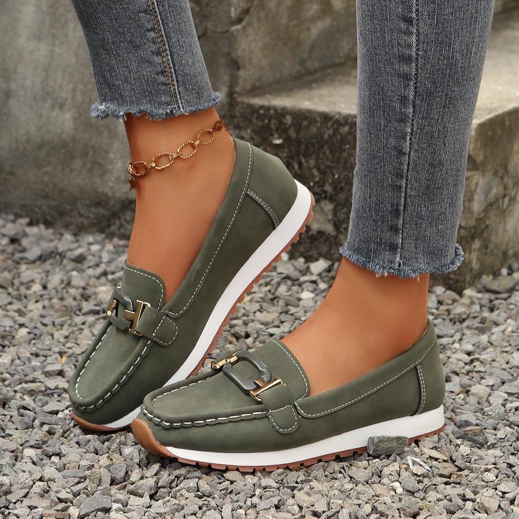 New casual single shoes large size round head Doudou shoes flat casual single shoes