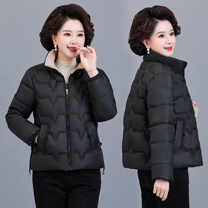 New Cotton-padded Clothes Medium and Old Women's Clothing Winter Loose Large Size Warm Mother Clothing Medium 2 Thickened Cotton-padded Jacket