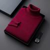 Men S Thick High Neck Solid Color Loose Pullover Knit Sweater