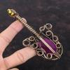 Faceted Kashmir Ruby Pendant Copper Wire Wrapped Pendant Gemstone Pendant Guitar Jewelry Ethnic Pendant Handmade Copper Jewelry Gift For Mom