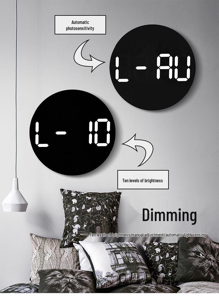 Minimalist Multifunctional Wall Clock with Silent Operation, Temperature & Humidity Display 5501
