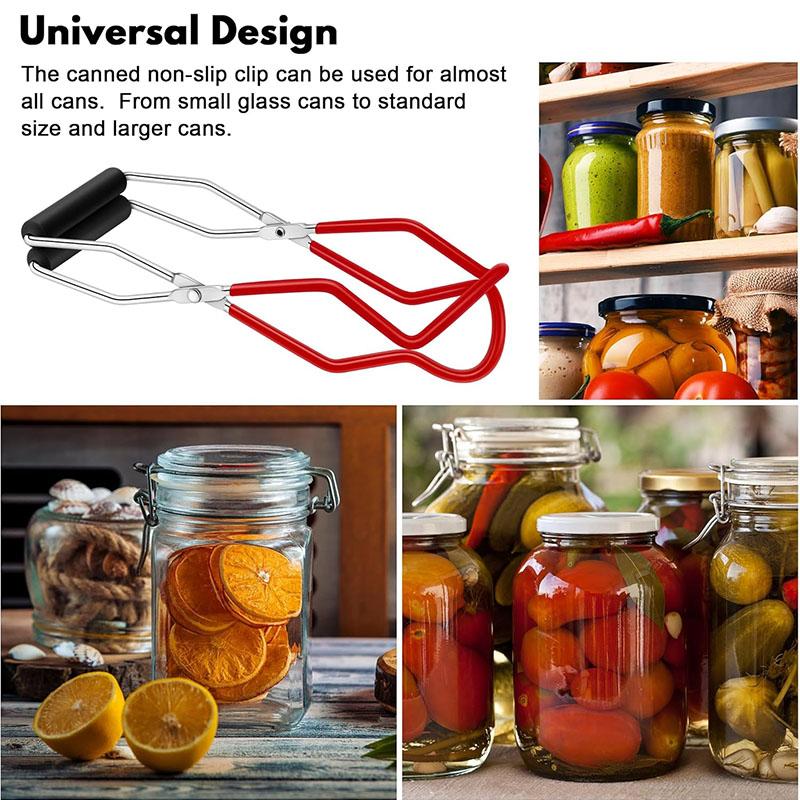 Canning Jar Lifter Tongs Stainless Steel Jar Lifter with Rubber Grips Kitchen Canning Tongs Fits all Canning Jar Sizes JT588
