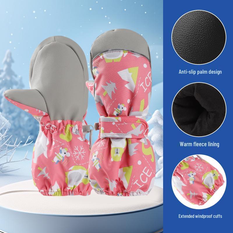 

Водонепроникні Потовщені Дитячі Зимові Рукавиці для Катання та Лиж S-For 2-5 Years