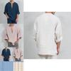 Premium Men's Long Sleeve Linen Shirt With Loose Fit For Casual Summer Comfort