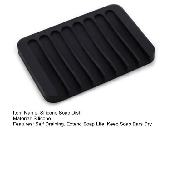 Self Draining Soap Dish Silicone Soap Tray Waterfall Drainer Soap Holder for Bathroom Shower Bath