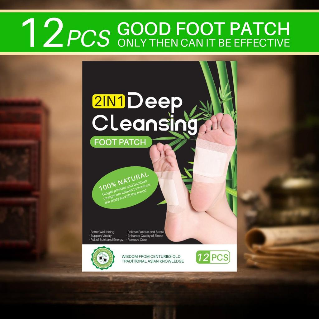 Foot Patch Wormwood Bamboo Charcoal Foot Patch Foot Massage Help Sleep Foot Patch Care 12 Patches