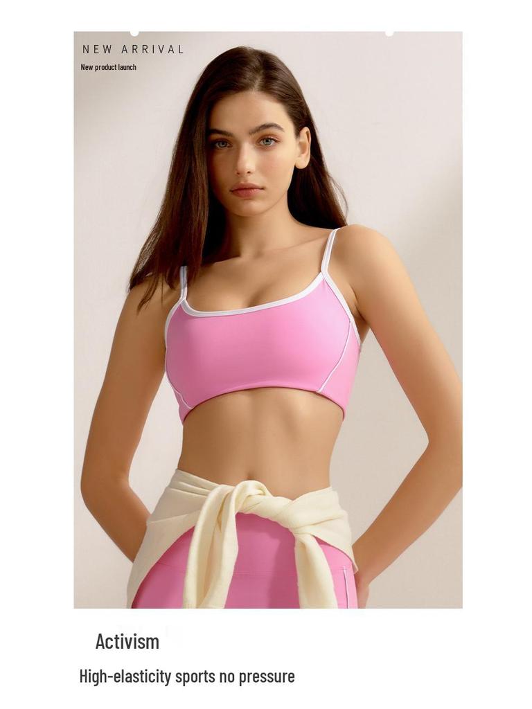 Women's Shockproof Cross-Border Sports Bra: High-Intensity, Thin Shoulder Strap, Beautiful Back, Removable Padding Yoga Vest