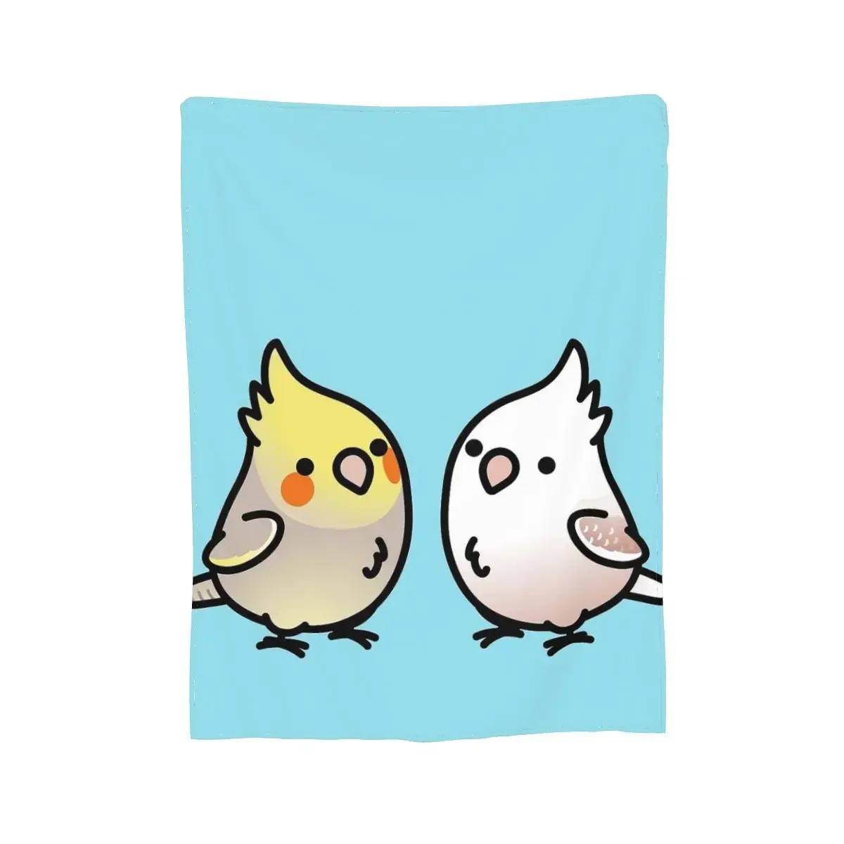 

CUSTOM Cockatiel Pair Blankets Soft Warm Flannel Throw Blanket Bedding for Bed Living room Picnic Travel Home Sofa 100x150cm