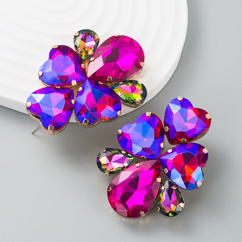 Women's Geometric Earrings Alloy Loving Glass Crystal High Quality Stud Earrings