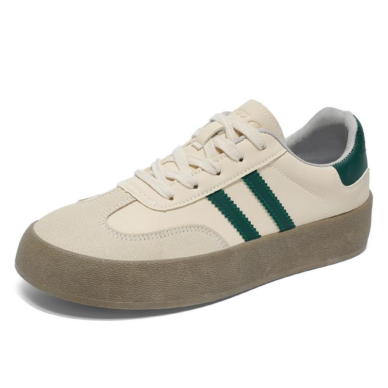 

Men s and women s same leather German training shoes 2025 new popular couples retro German training white shoes men s new canvas shoes 44 бежевый