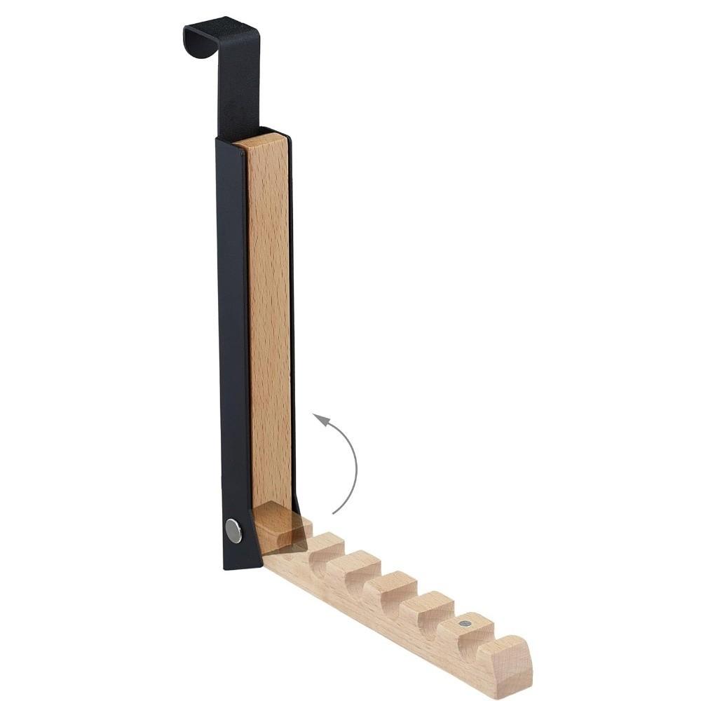 Wooden Over The Door Hanger 6 Slots Hanging Coat Rack New Clothes Drying Rack  for Travel