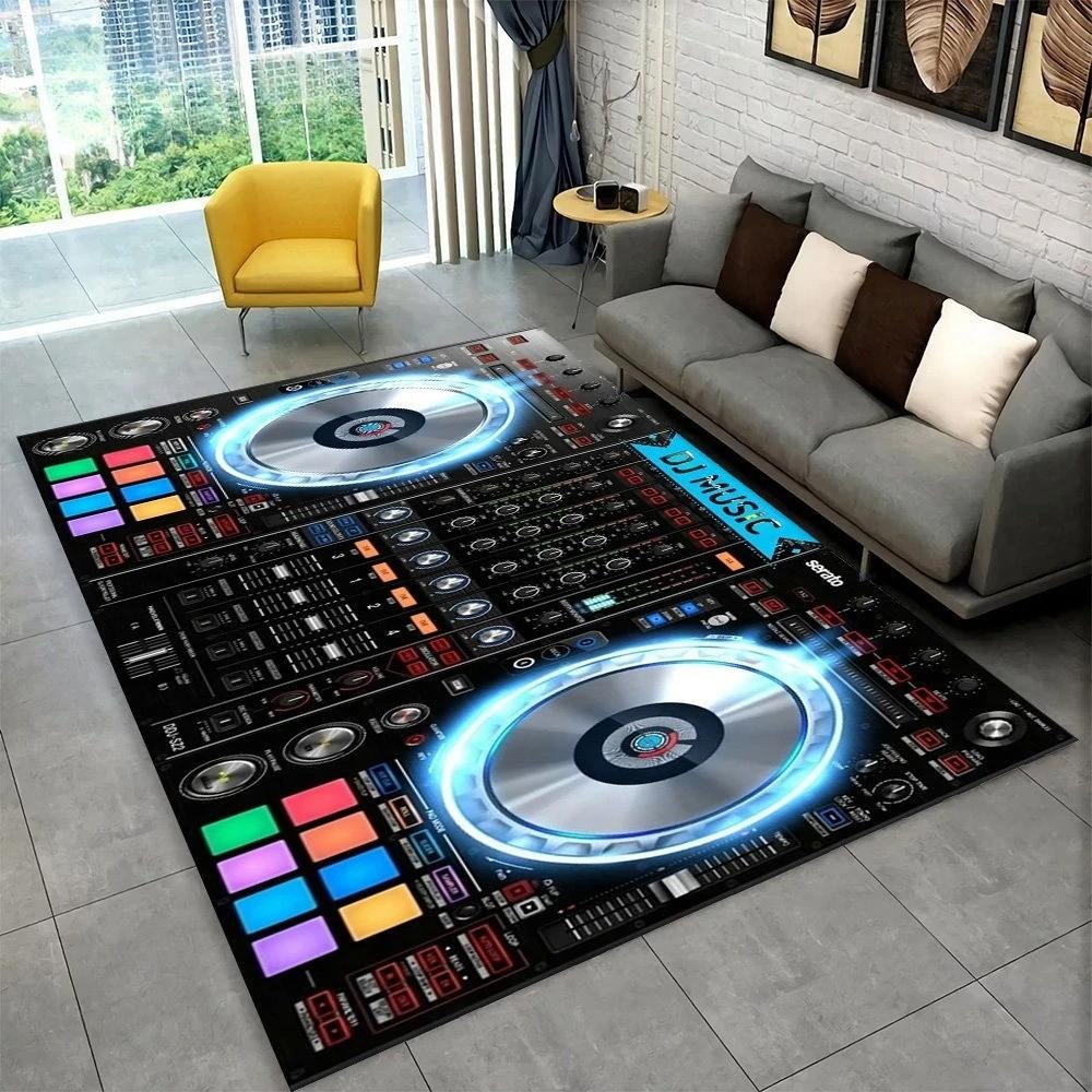 3D DJ Music Screen Keyboard Area Rug Carpet Rug for Living Room Bedroom Sofa Doormat Decoration Kid Play Non-slip Floor Mat Gift