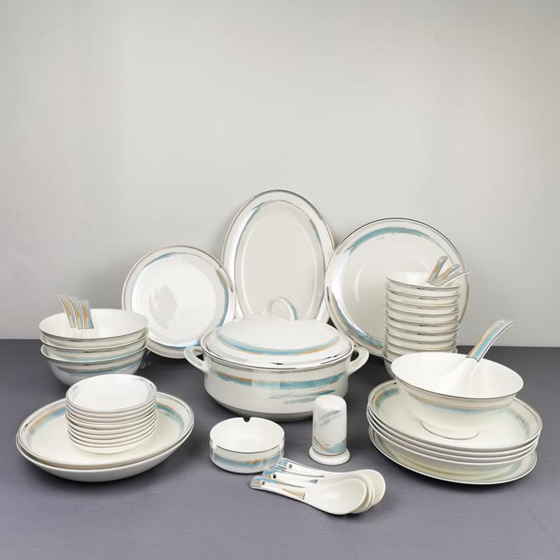 Tang Qin Hao Yi Bone China 50-Piece Dinnerware Set